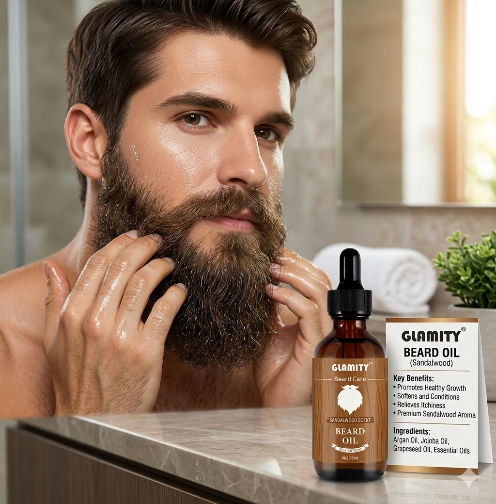BEARD OIL Thick, Soft & Stylish Beard! 
GLAMITY Beard Oil