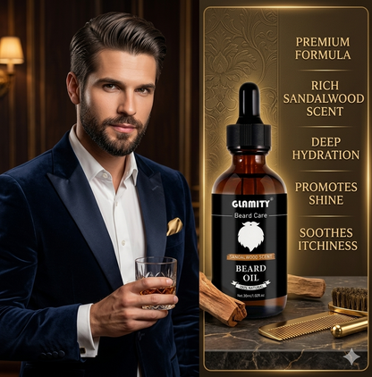 BEARD OIL Thick, Soft & Stylish Beard! 
GLAMITY Beard Oil